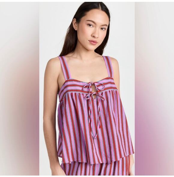 XiRENA Tops - Xirena Kyra Berry Stripes Pink Cotton Light Pajama Summer Tank Top Size XS
